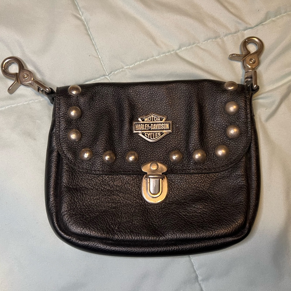 Leather Harley Davidson belt purse